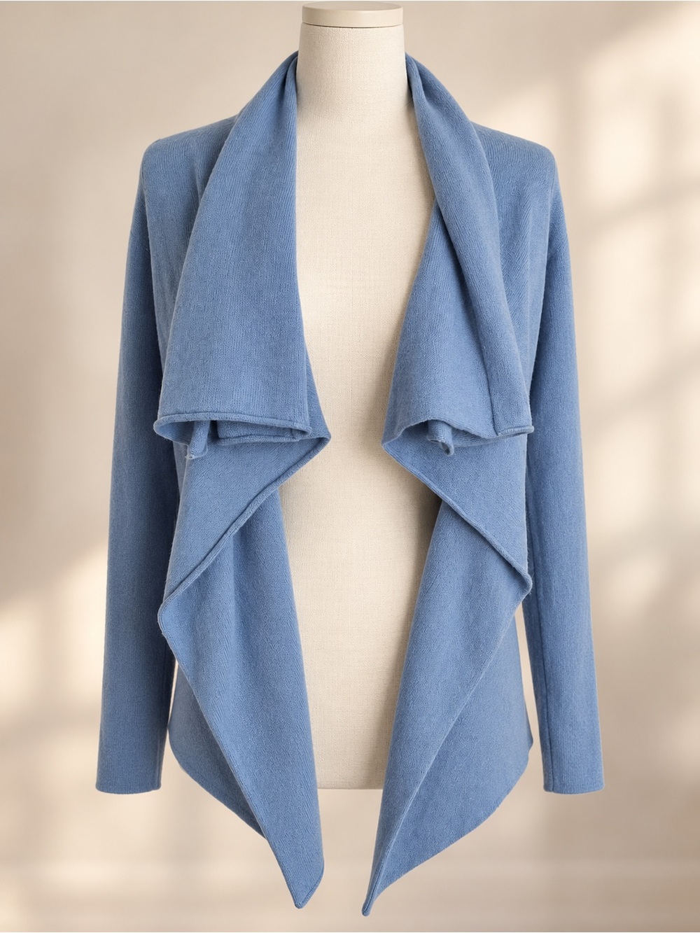 Tyler Boe 100% Cashmere Waterfall Cardigan Sweater Periwinkle Small